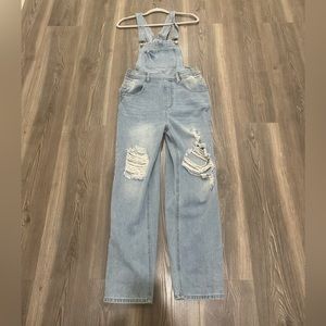NWOT - Denim ripped overalls- size small - boyfriend style